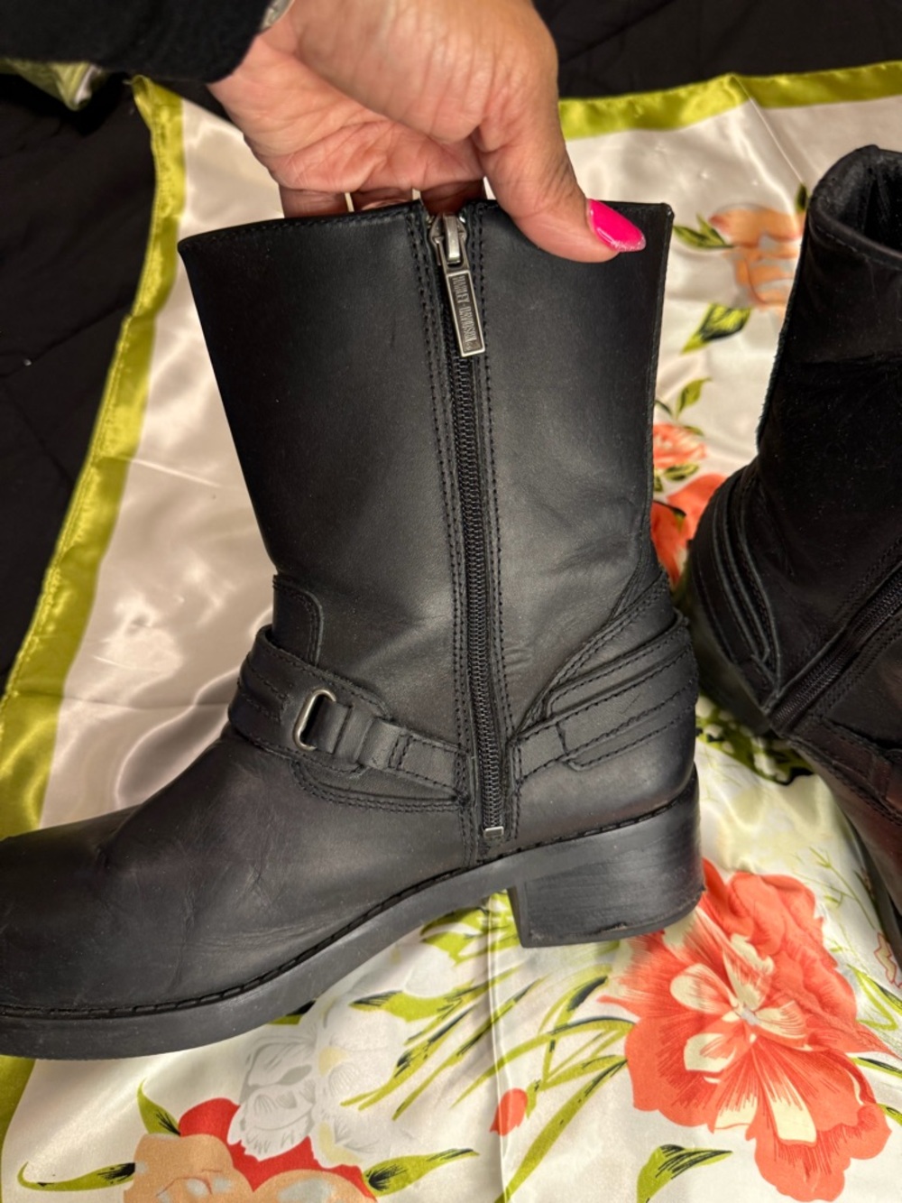 Harley-Davidson Women's Black Leather Mid-Calf Harness Boots - Picture 12 of 14
